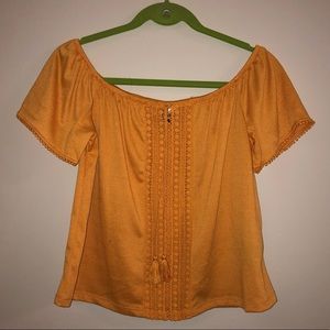 H&M gold strapless top